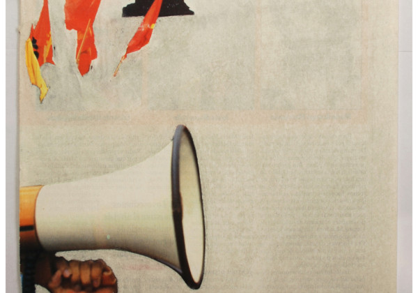 «Primaveras» / Pagina de revista intervenida con papel de lija