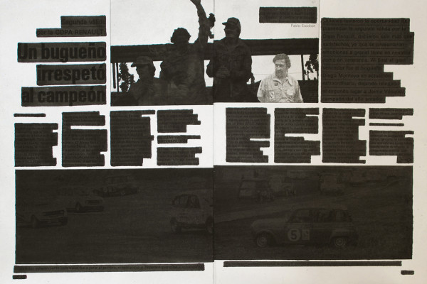 Primer Pablo/Tinta sobre papel/Intervención sobre reportaje periodístico de 1979/ 41×27 cm /2011