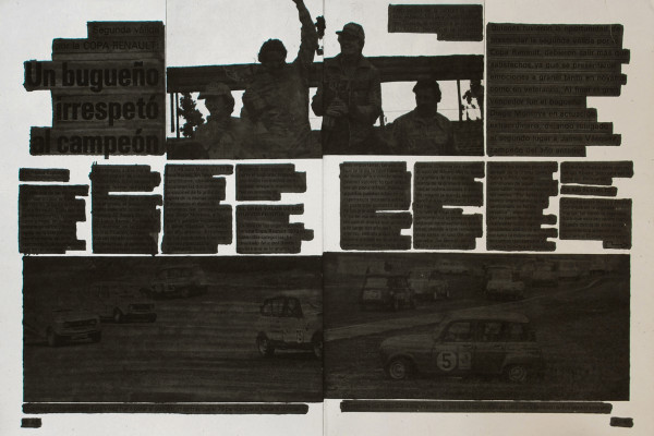 Primer Pablo/Tinta sobre papel/Intervención sobre reportaje periodístico de 1979/ 41×27 cm /2011