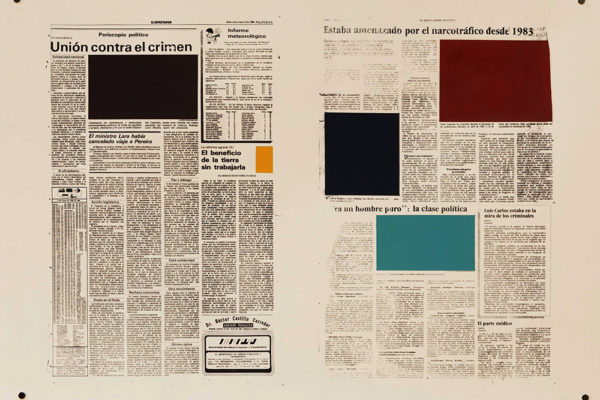 Hemeroteca –  Desde 1983 / Óleo e impresión digital sobre papel de algodón/ 97 x 63 cm /2017